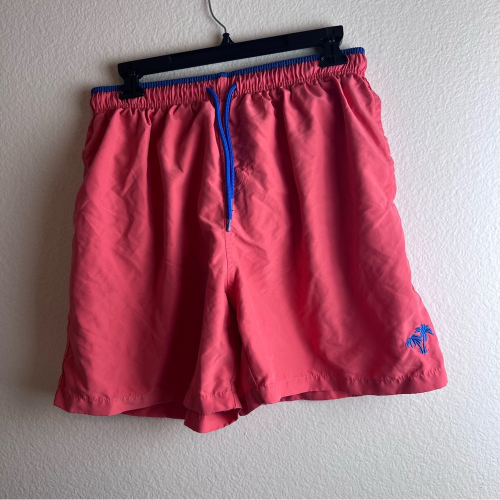 Mens Salmon Color Swim Trunks Size Large